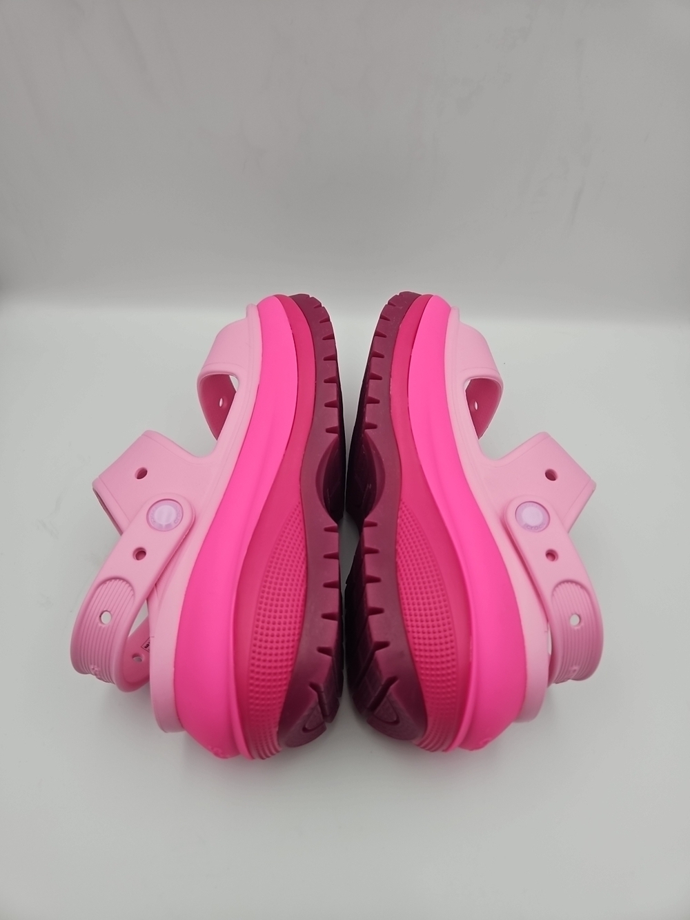 CROCS Pink Layered Platform Sandals - Picture 6 of 8
